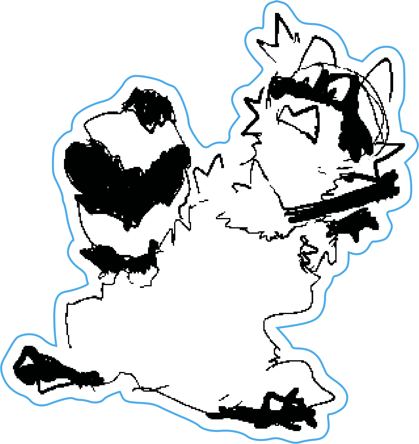 A sticker of scared Heidi